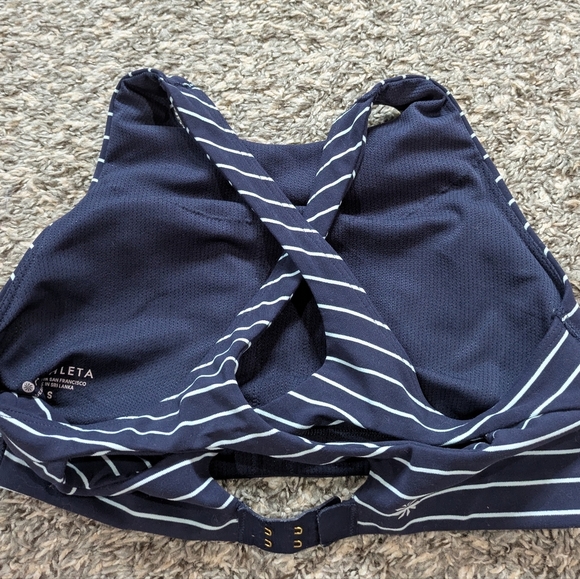 Athleta Blue High Neck Racerback Sports Bra S - Picture 7 of 8